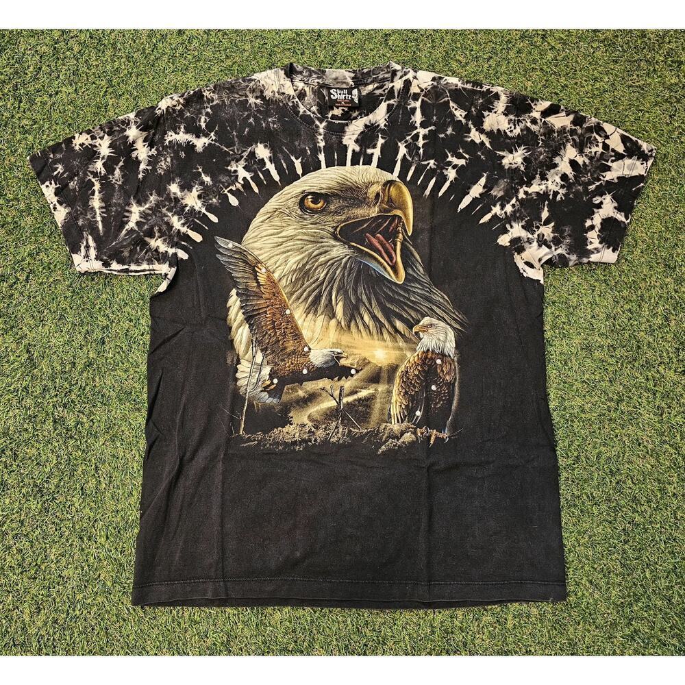 Skull Shirtz Bald Eagle Tie-Dye Mens XL Double Sided Graphic